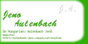 jeno aulenbach business card