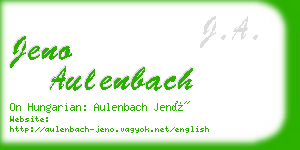 jeno aulenbach business card